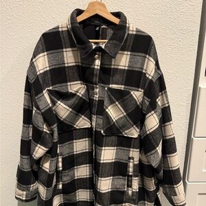 H&M Monochrome Checkered Utility Jacket